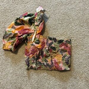 Zara Floral One Shoulder Top